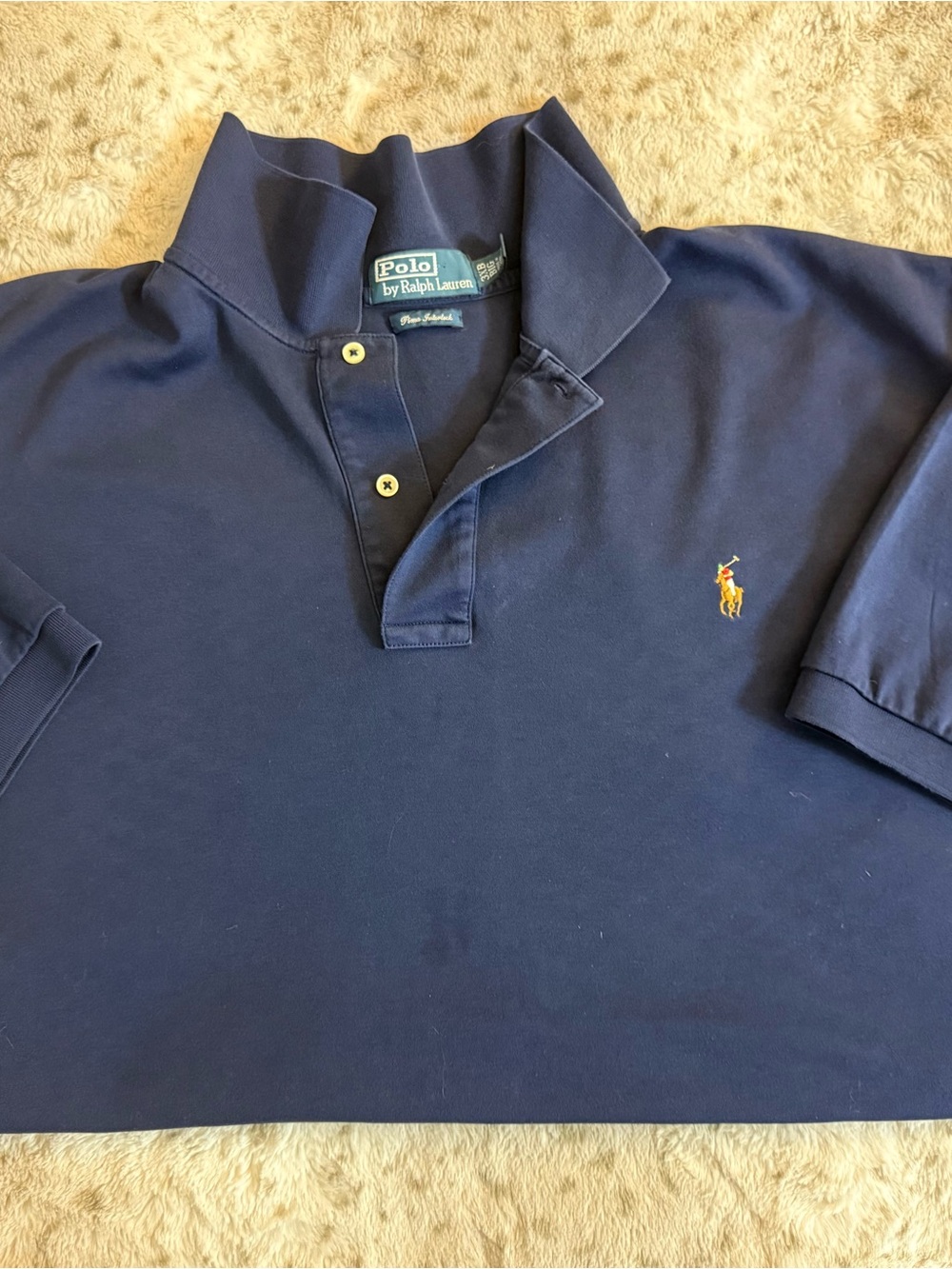 Polo by Ralph Lauren Navy Short-Sleeve Polo with Yellow Pony Logo